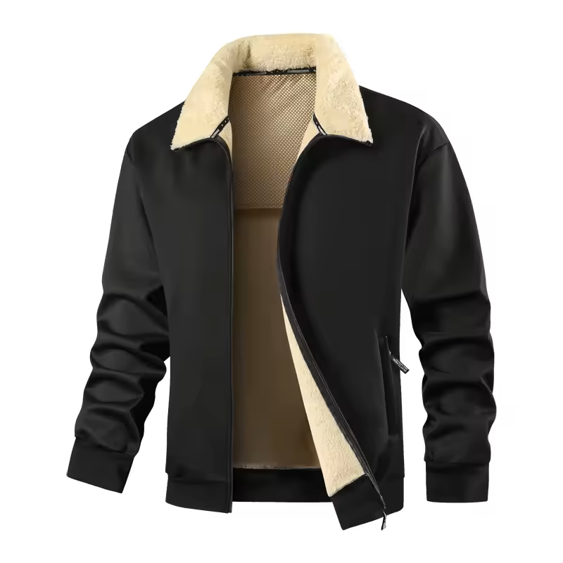 Men's Plus Size Sweatshirt with Fur Collar