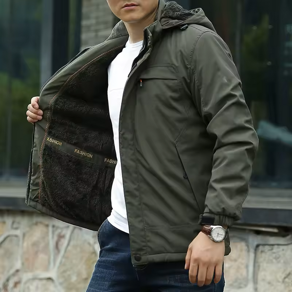 Men's Khaki Parka Winter Jacket - Large & Extra Large Sizes - Stylish & Warm Snowboard Outerwear