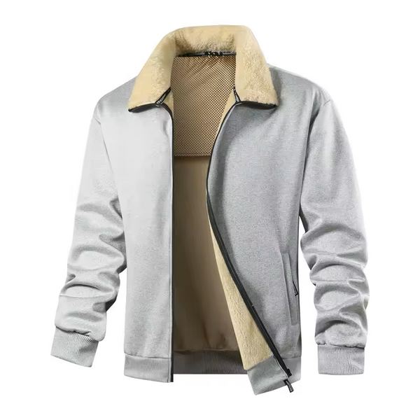 Men's Plus Size Sweatshirt with Fur Collar