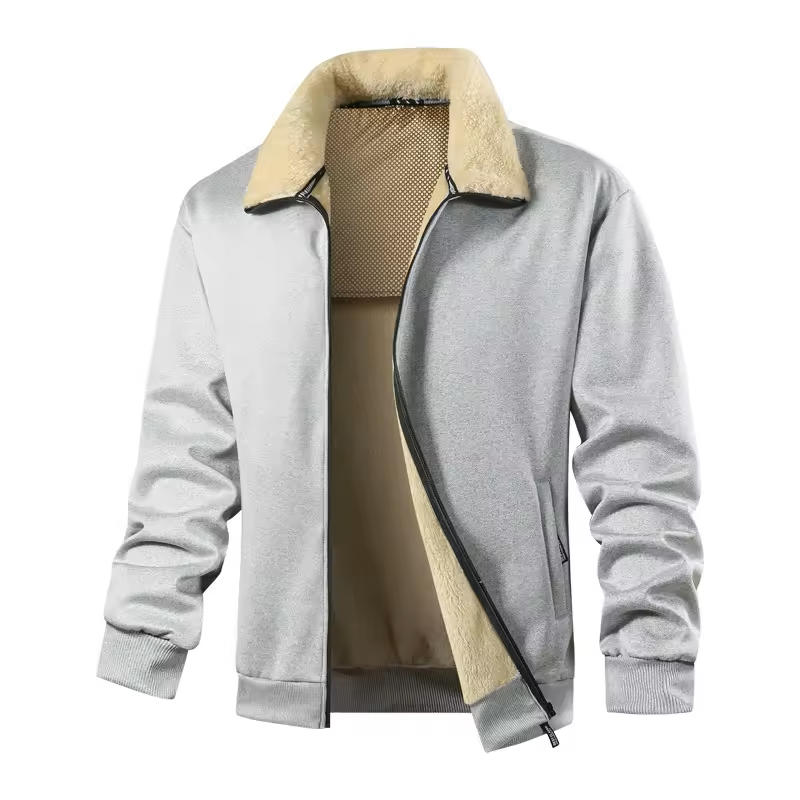 Men's Plus Size Sweatshirt with Fur Collar