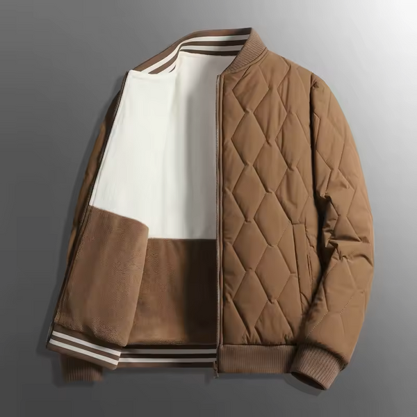 Men's Plus Size Reversible Puffer Coat - Stylish Cold-Proof Jacket for Autumn & Winter