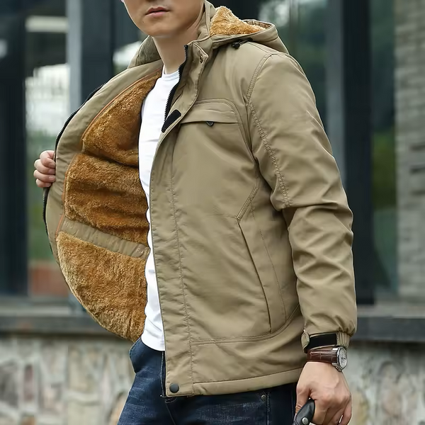 Men's Khaki Parka Winter Jacket - Large & Extra Large Sizes - Stylish & Warm Snowboard Outerwear