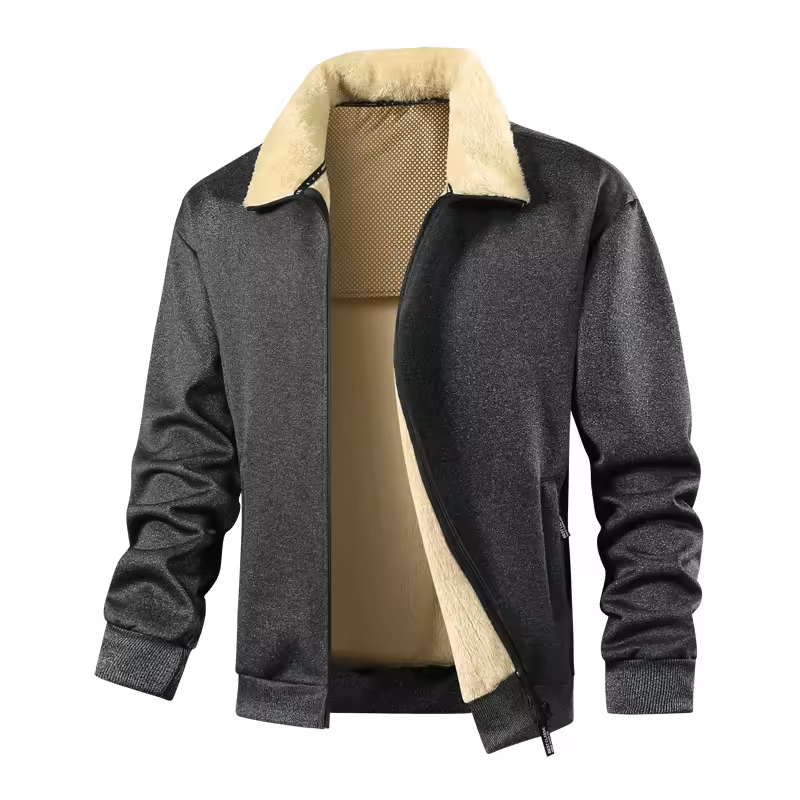 Men's Plus Size Sweatshirt with Fur Collar