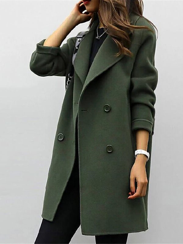 Women's Elegant Wool Winter Coat - Stylish Warmth for Cold Weather, Classic Design, Perfect for Any Occasion