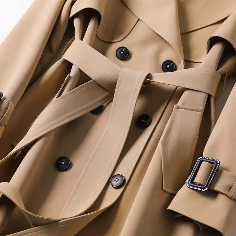 Women's Classic Double-Breasted Trench Coat - Stylish & Timeless Outerwear for All Seasons