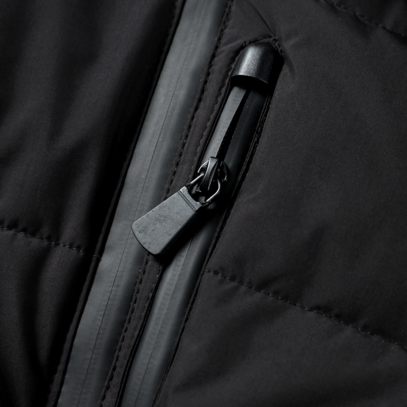 Women's Black Waterproof Belted Puffer Jacket with High Collar - Stylish & Warm Winter Outerwear