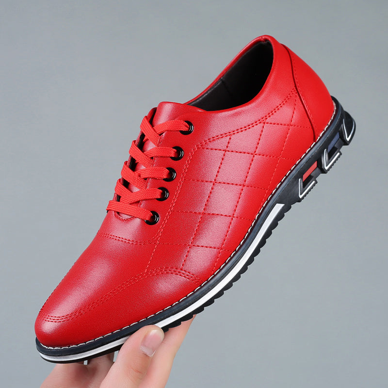 Men's Quilted Lace-Up Casual Shoes with Sport Sole - Stylish & Comfortable Footwear for Everyday Wear