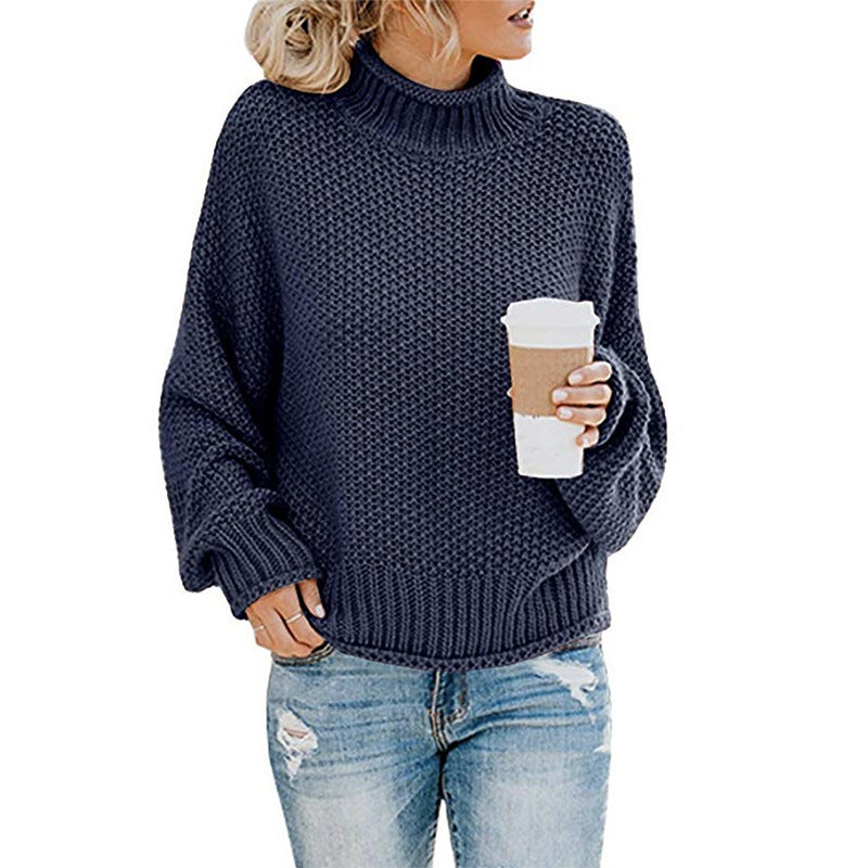 Women's Oversized Chunky Knit Turtleneck Sweater - Cozy, Stylish, and Perfect for Fall/Winter Fashion