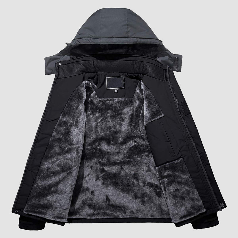 Men's Water-Repellent Winter Ski Jacket with Fleece Lining - Insulated, Breathable, and Stylish Outerwear for Cold Weather Adventures