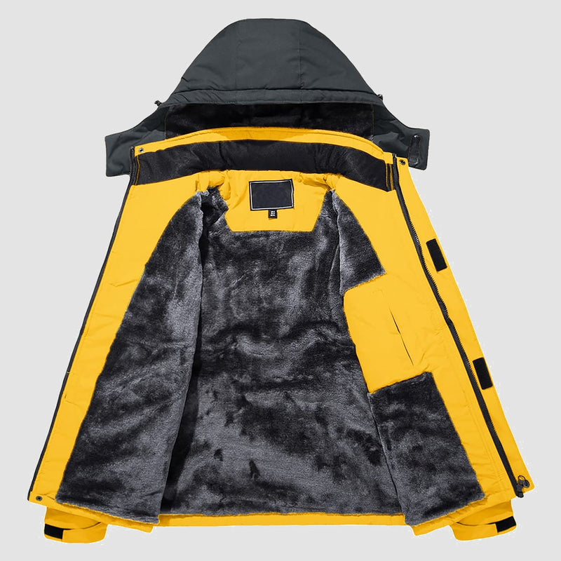 Men's Water-Repellent Winter Ski Jacket with Fleece Lining - Insulated, Breathable, and Stylish Outerwear for Cold Weather Adventures