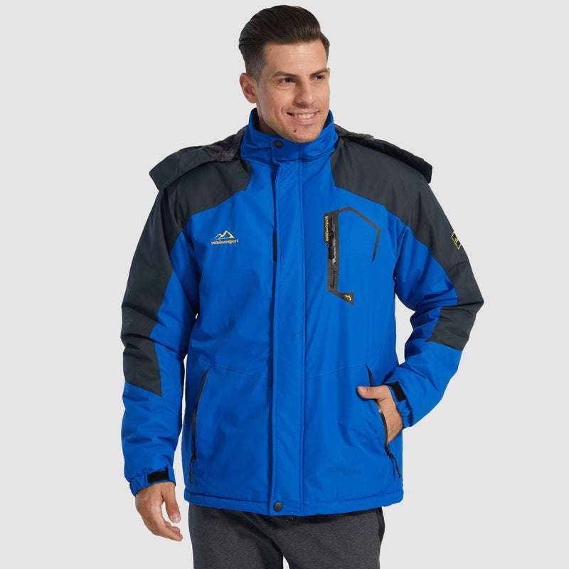 Men's Water-Repellent Winter Ski Jacket with Fleece Lining - Insulated, Breathable, and Stylish Outerwear for Cold Weather Adventures