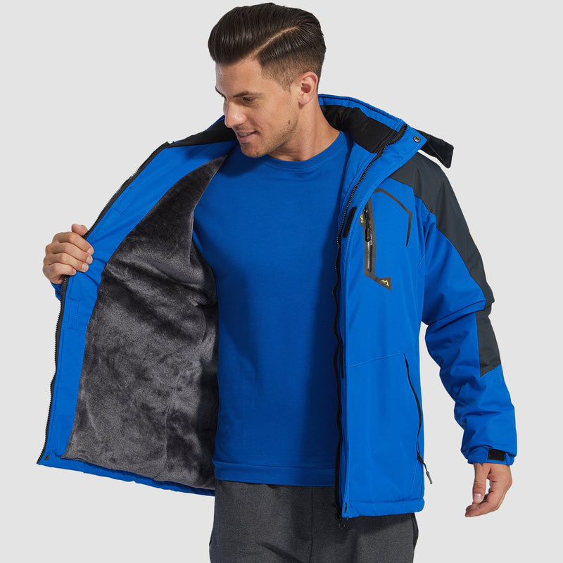 Men's Water-Repellent Winter Ski Jacket with Fleece Lining - Insulated, Breathable, and Stylish Outerwear for Cold Weather Adventures