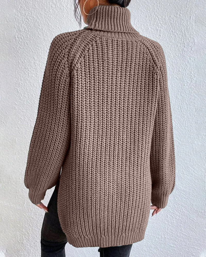 Women's Relaxed Fit Knit Turtleneck Jumper - Cozy Sweater for Fall & Winter Fashion