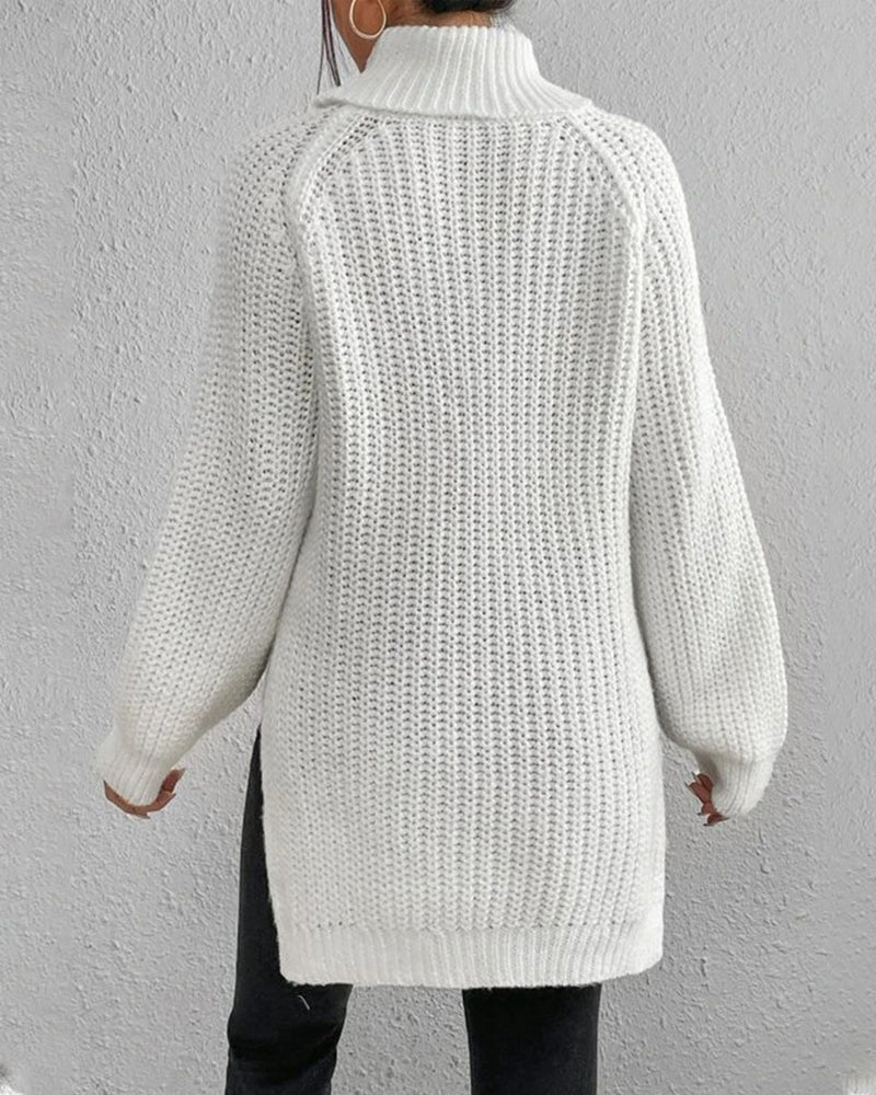 Women's Relaxed Fit Knit Turtleneck Jumper - Cozy Sweater for Fall & Winter Fashion