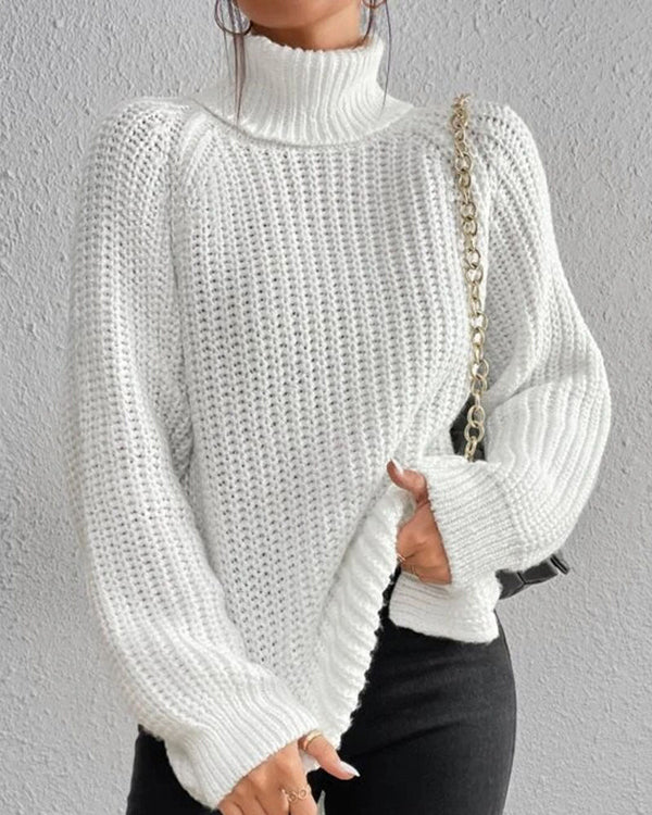Women's Relaxed Fit Knit Turtleneck Jumper - Cozy Sweater for Fall & Winter Fashion