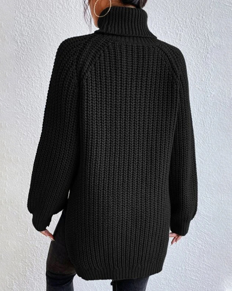 Women's Relaxed Fit Knit Turtleneck Jumper - Cozy Sweater for Fall & Winter Fashion