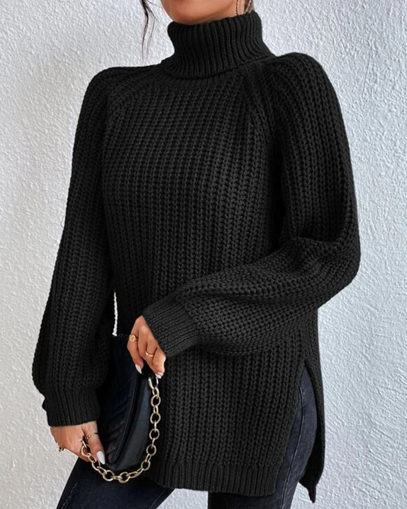 Women's Relaxed Fit Knit Turtleneck Jumper - Cozy Sweater for Fall & Winter Fashion