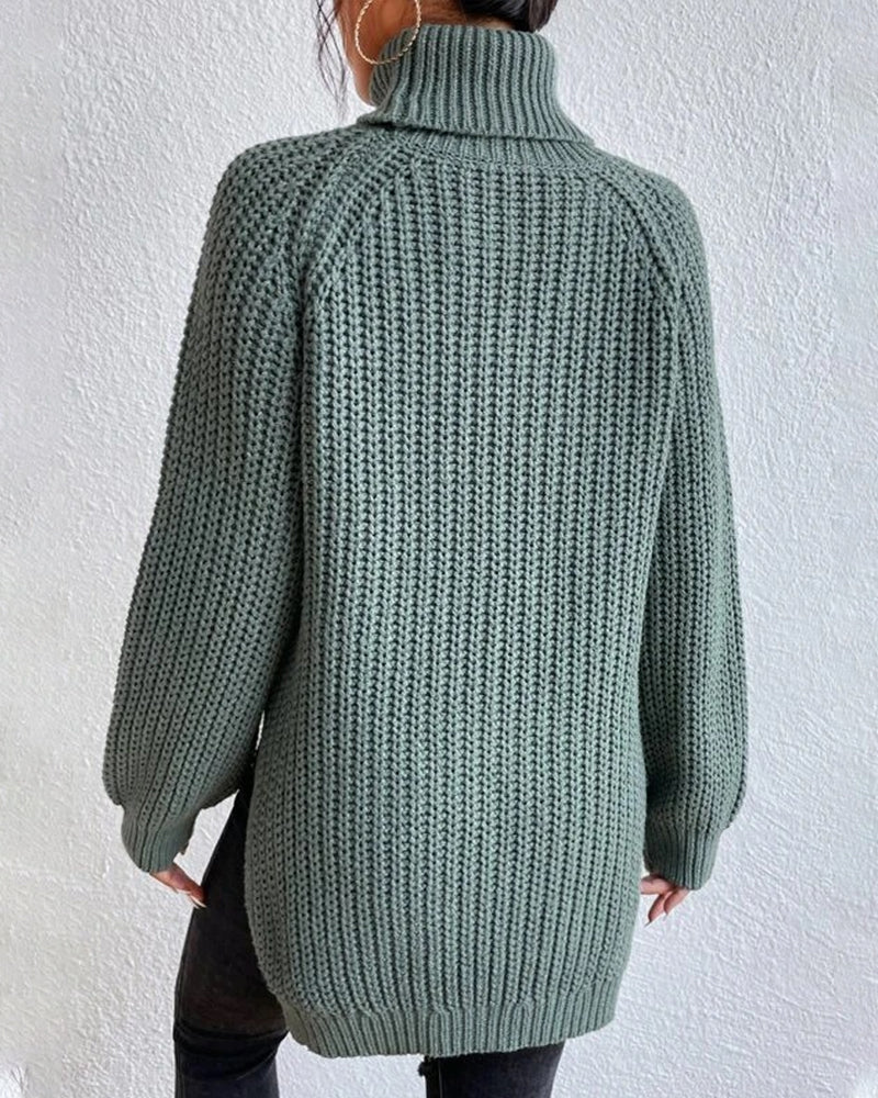 Women's Relaxed Fit Knit Turtleneck Jumper - Cozy Sweater for Fall & Winter Fashion