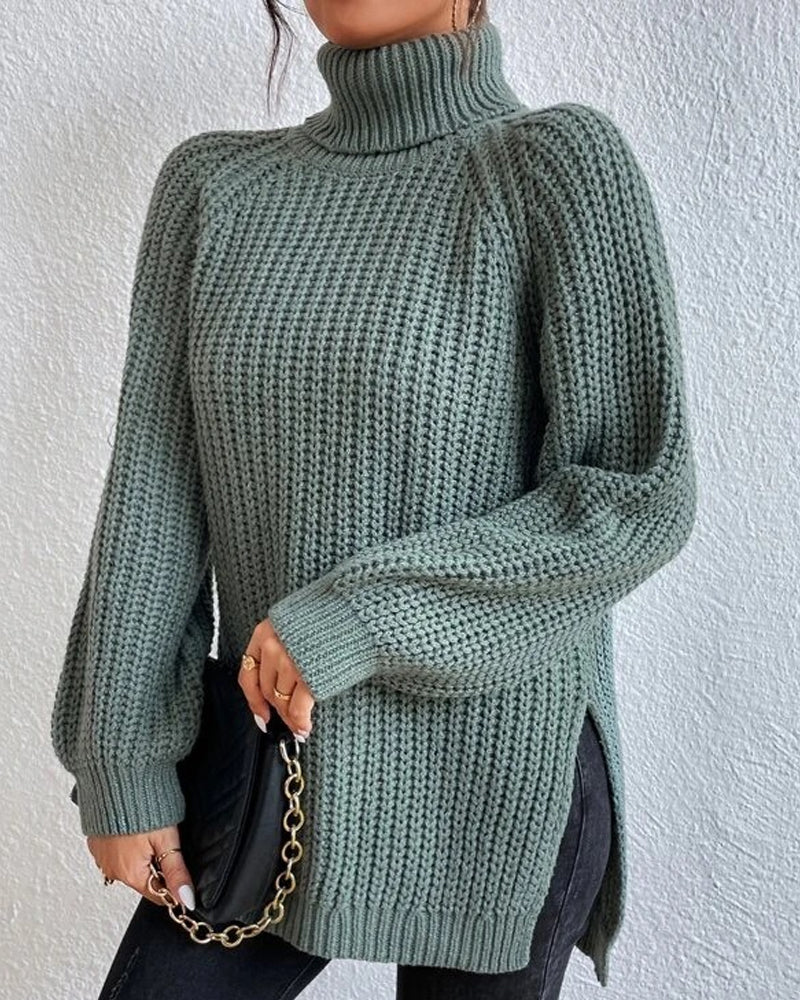 Women's Relaxed Fit Knit Turtleneck Jumper - Cozy Sweater for Fall & Winter Fashion