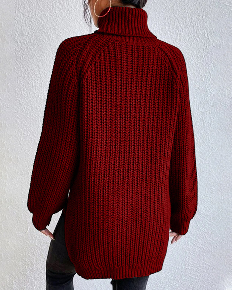 Women's Relaxed Fit Knit Turtleneck Jumper - Cozy Sweater for Fall & Winter Fashion