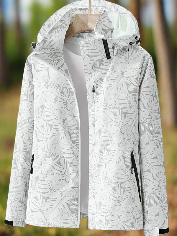 Women's Waterproof Hooded Rain Jacket with Zippered Pockets - Lightweight & Breathable Outdoor Coat