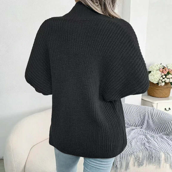 Women's Relaxed Open-Front Knit Cardigan - Long Sleeve Cozy Sweater for Everyday Wear