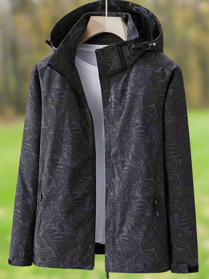 Women's Waterproof Hooded Rain Jacket with Zippered Pockets - Lightweight & Breathable Outdoor Coat