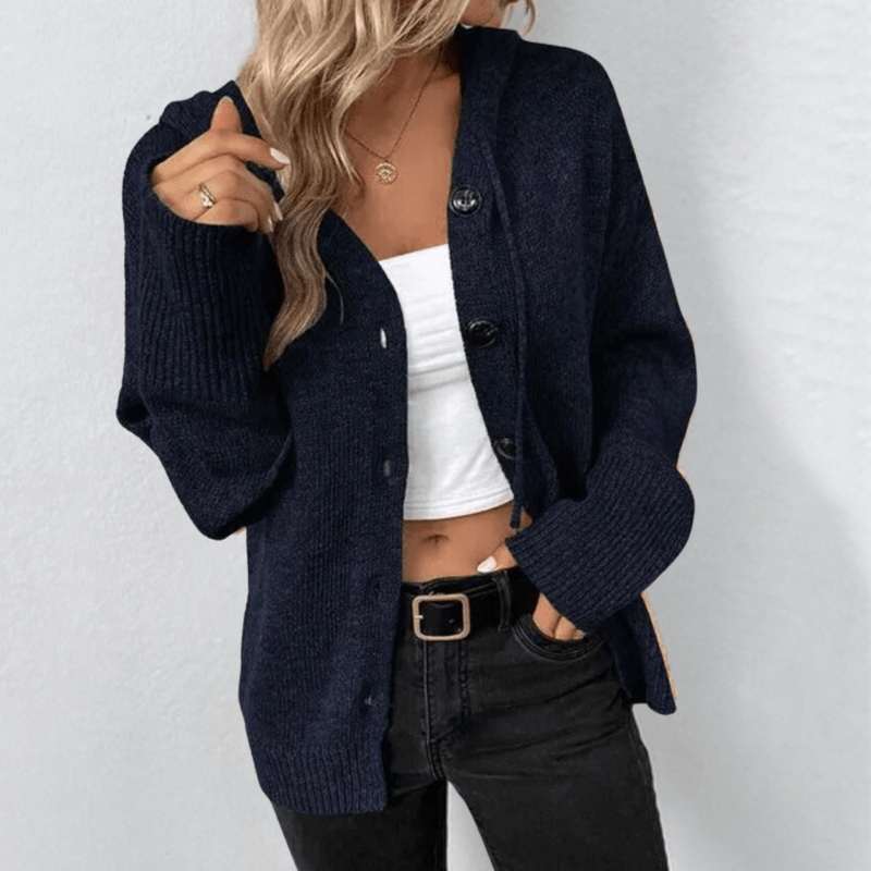 Women's Cozy Relaxed Fit Button-Up Knit Cardigan - Soft & Stylish Layering Essential