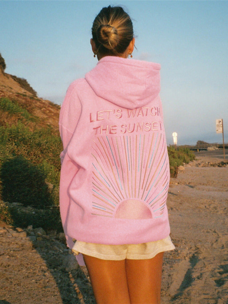 Women's Sunset-Inspired Cozy Hoodie - Perfect for Casual Wear & Outdoor Adventures