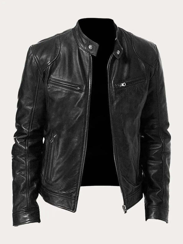 Men's Classic Genuine Leather Jacket - Stylish & Durable Outerwear for All Seasons