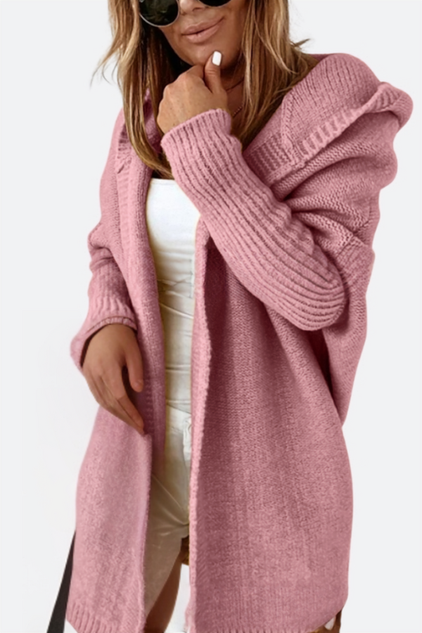 Stylish Women's Knitted Hooded Coat - Cozy & Warm Winter Outerwear