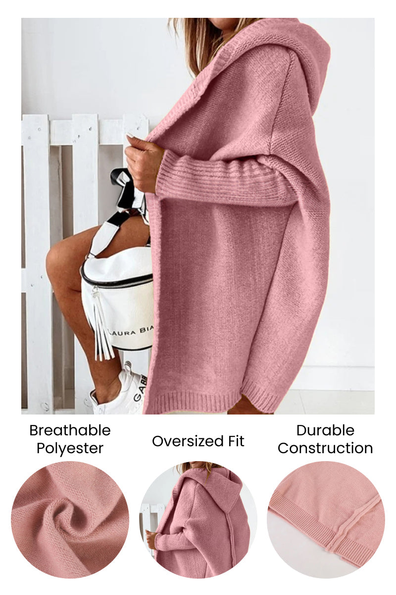 Stylish Women's Knitted Hooded Coat - Cozy & Warm Winter Outerwear