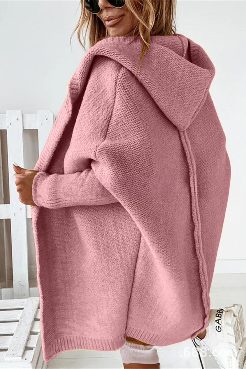 Stylish Women's Knitted Hooded Coat - Cozy & Warm Winter Outerwear