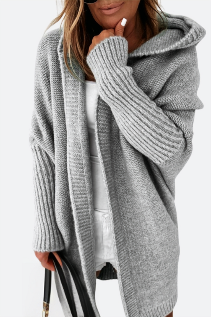 Stylish Women's Knitted Hooded Coat - Cozy & Warm Winter Outerwear