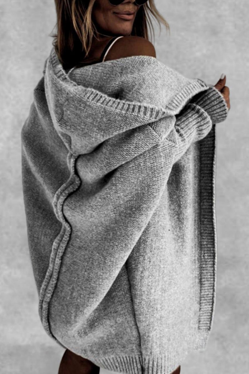 Stylish Women's Knitted Hooded Coat - Cozy & Warm Winter Outerwear