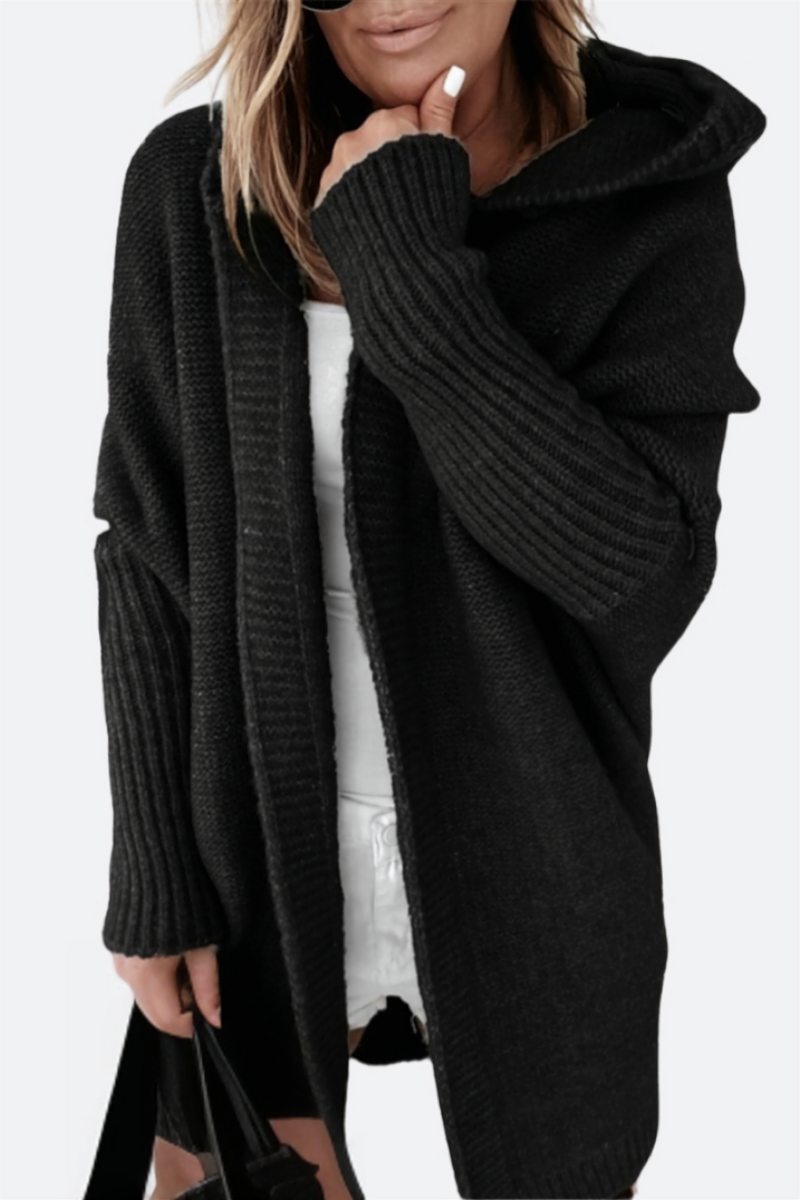 Stylish Women's Knitted Hooded Coat - Cozy & Warm Winter Outerwear