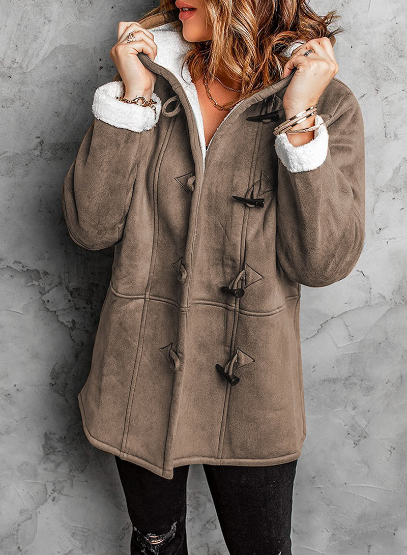 Women's Cozy Toggle Winter Coat with Hood & Insulated Lining - Perfect for Cold Weather