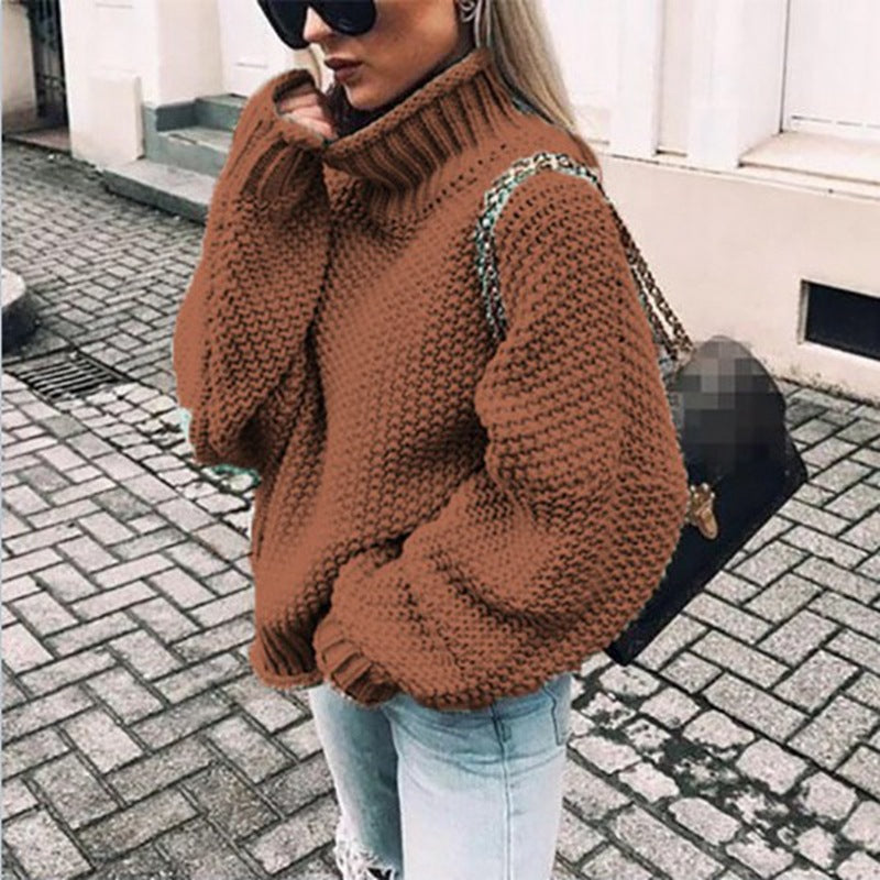 Women's Oversized Chunky Knit Turtleneck Sweater - Cozy, Stylish, and Perfect for Fall/Winter Fashion