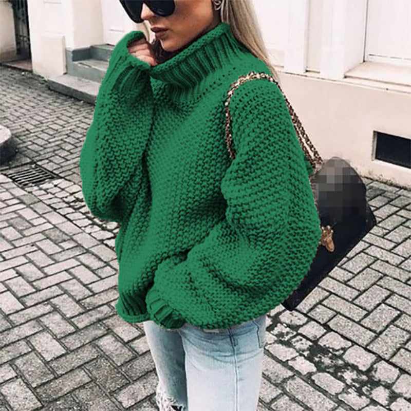 Women's Oversized Chunky Knit Turtleneck Sweater - Cozy, Stylish, and Perfect for Fall/Winter Fashion