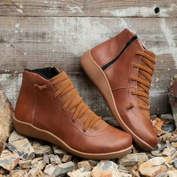 Women's Orthopedic Leather Shoes with Zip Closure | Comfortable, Durable & Stylish Design for All-Day Support