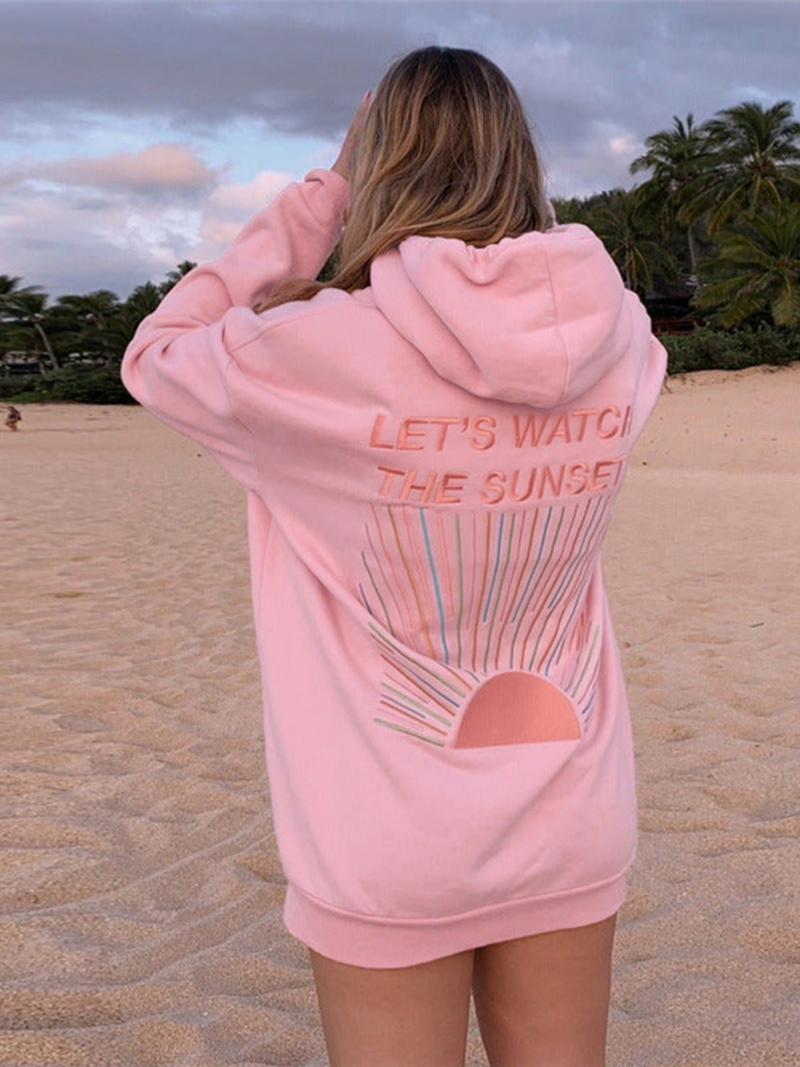 Women's Sunset-Inspired Cozy Hoodie - Perfect for Casual Wear & Outdoor Adventures