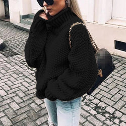 Women's Oversized Chunky Knit Turtleneck Sweater - Cozy, Stylish, and Perfect for Fall/Winter Fashion