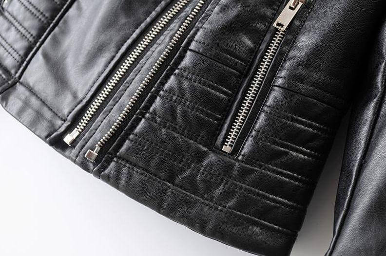 Women's Classic Black Leather Biker Jacket - Stylish & Durable Motorcycle Outerwear
