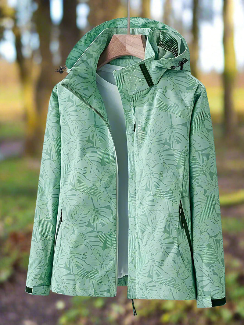 Women's Waterproof Hooded Rain Jacket with Zippered Pockets - Lightweight & Breathable Outdoor Coat