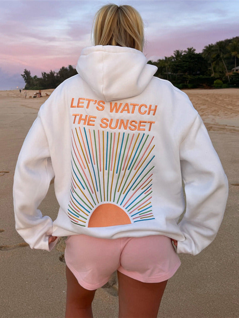 Women's Sunset-Inspired Cozy Hoodie - Perfect for Casual Wear & Outdoor Adventures