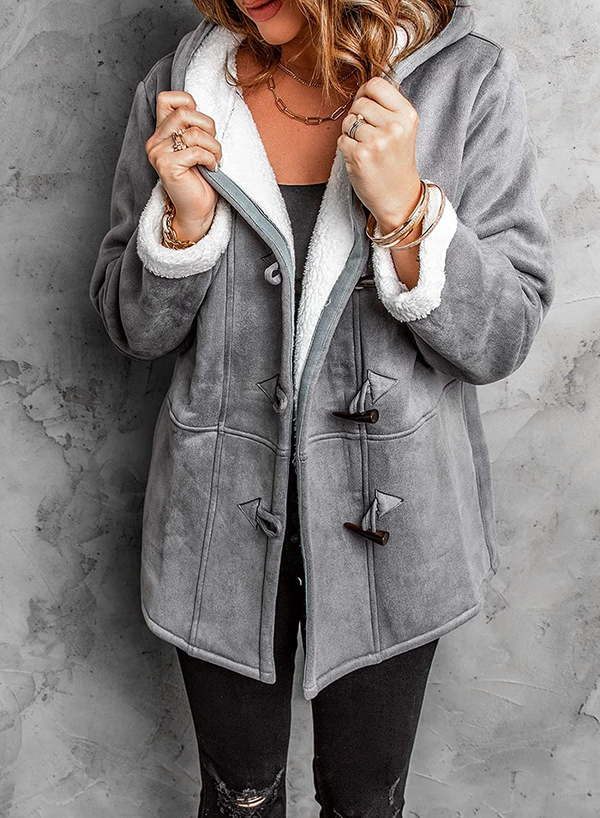 Women's Cozy Toggle Winter Coat with Hood & Insulated Lining - Perfect for Cold Weather
