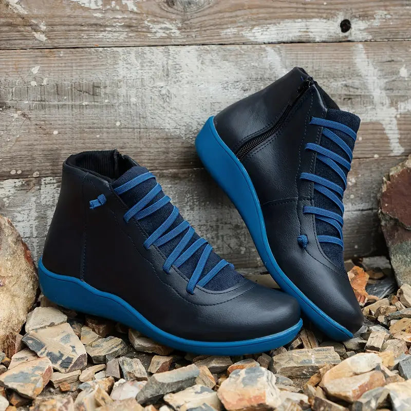 Women's Orthopedic Leather Shoes with Zip Closure | Comfortable, Durable & Stylish Design for All-Day Support