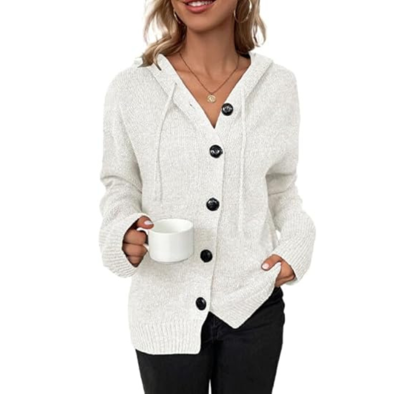 Women's Cozy Relaxed Fit Button-Up Knit Cardigan - Soft & Stylish Layering Essential