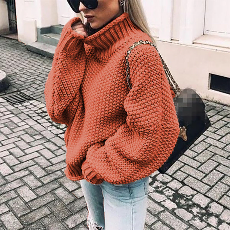 Women's Oversized Chunky Knit Turtleneck Sweater - Cozy, Stylish, and Perfect for Fall/Winter Fashion