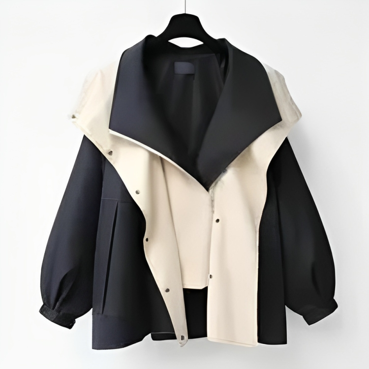 Women's Waterproof Windbreaker Jacket with Stylish Layered Hood - Lightweight & Breathable Outdoor Jacket
